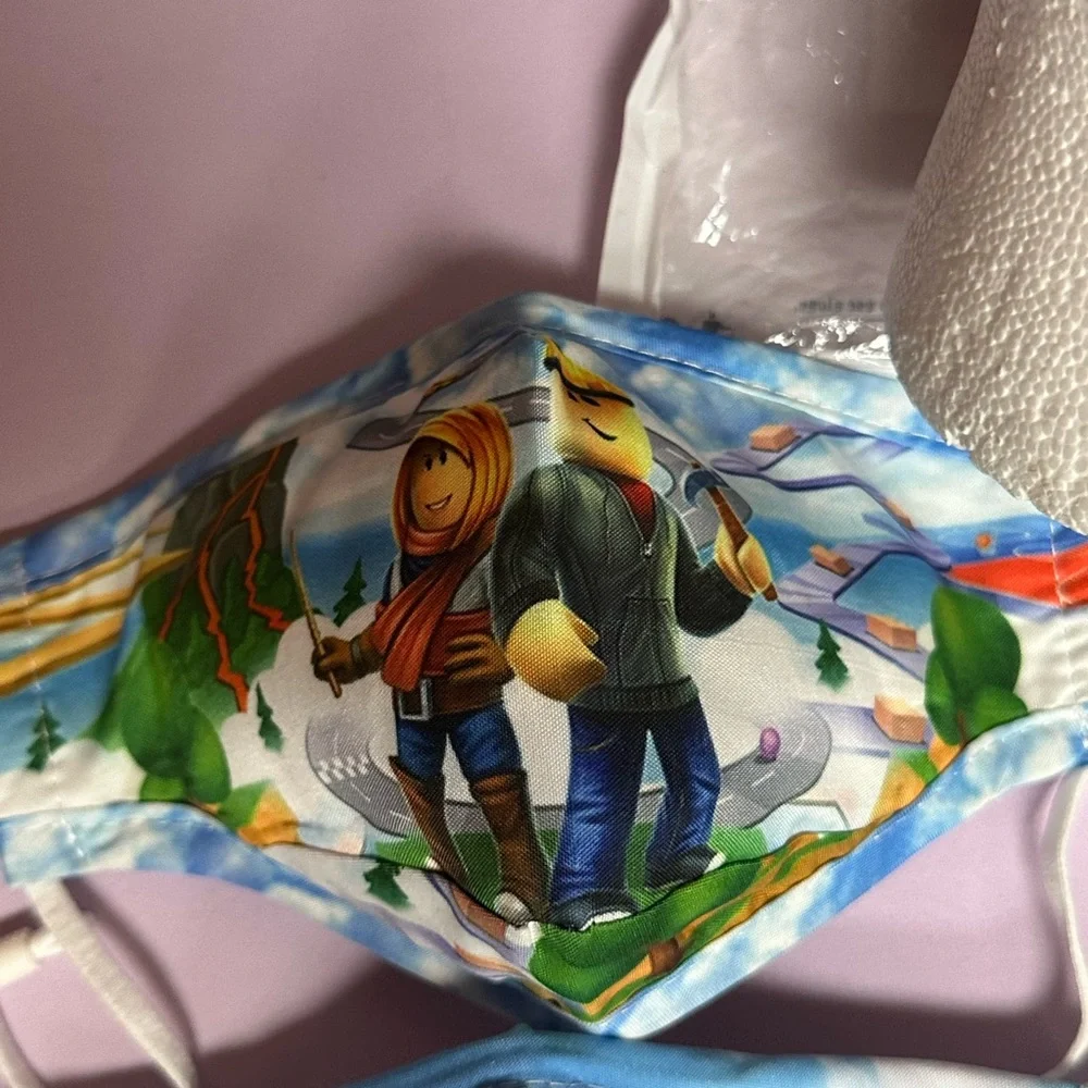 Kids Reusable Face Masks robox characters printed 5pcs -